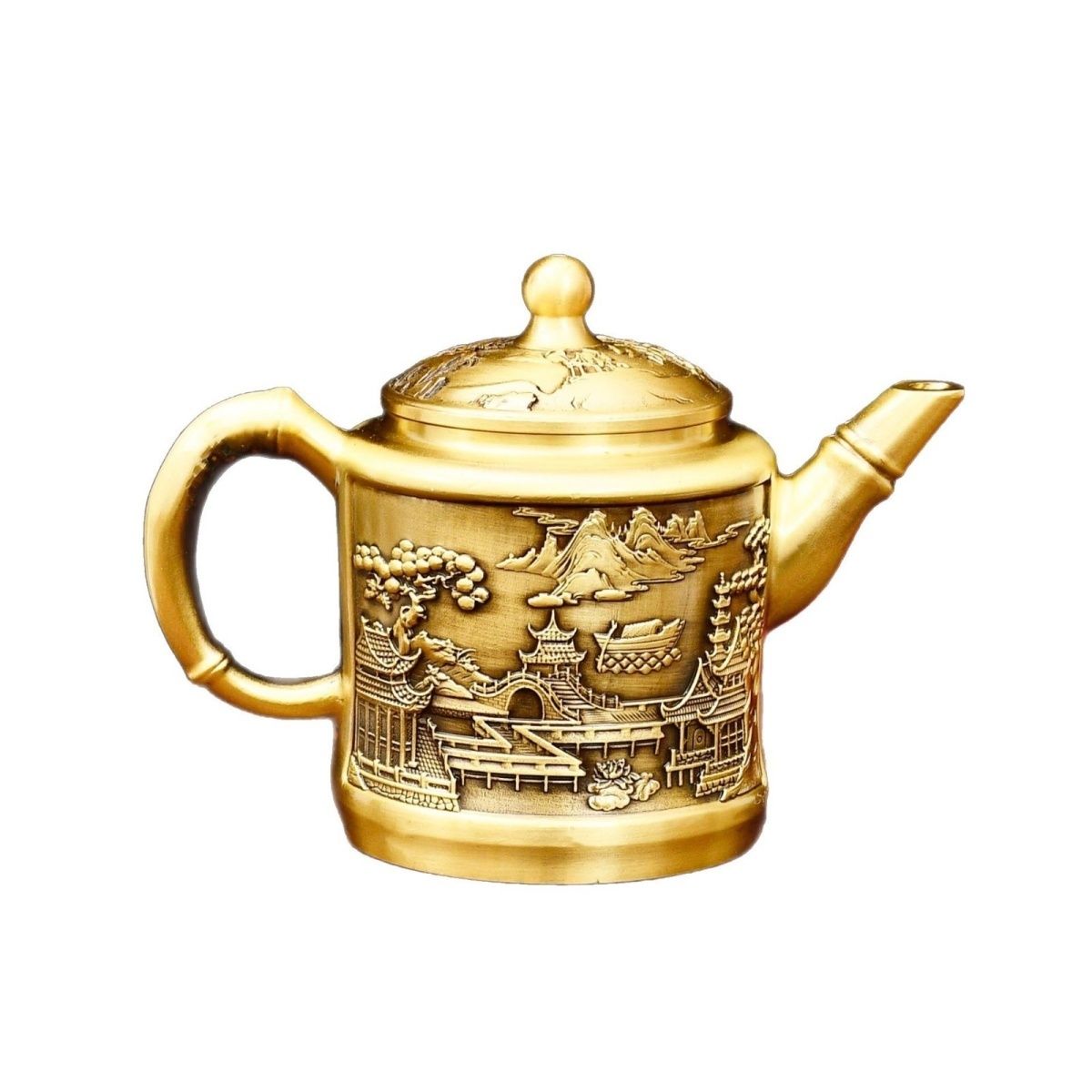 【汀和大福】年終特價 最後88組【黃銅山水茶壺】壺蓋可轉 可玩性十足 送禮自用兩相宜 【汀和大福】年終特價 最後88組【黃銅山水茶壺】壺蓋可轉 可玩性十足 送禮自用兩相宜
