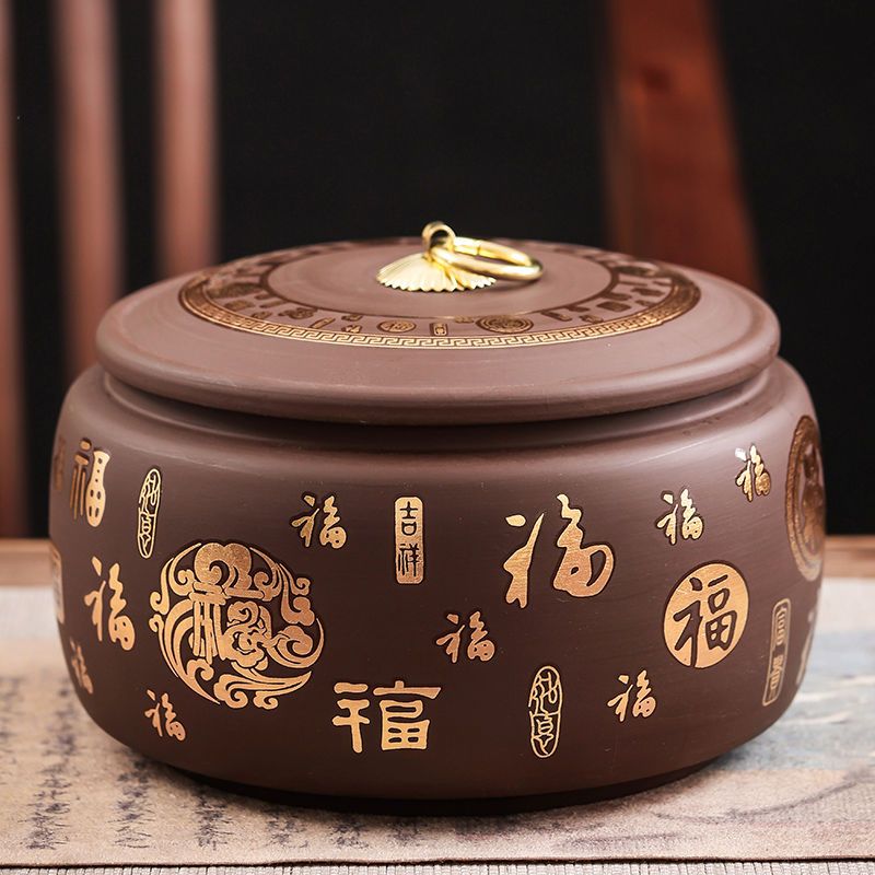 【汀和大福】好茶值得好收藏!2025新中式紫砂茶罐☛防潮密封|黃金大容量1900cc|可儲存一斤茶葉 【汀和大福】好茶值得好收藏!2025新中式紫砂茶罐☛防潮密封|黃金大容量1900cc|可儲存一斤茶葉