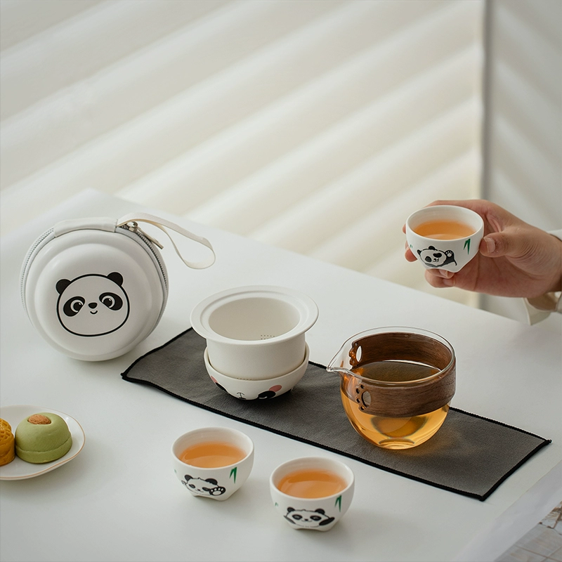【汀和大福】熊貓旅行茶具便攜式一壺三杯 【汀和大福】熊貓旅行茶具便攜式一壺三杯